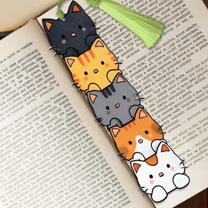 Cat Bookmark Suncatcher: Kawaii Kitty Acrylic Bookmark with Tassel