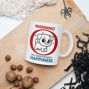 Cute Dog Happiness Coffee Mug, Adorable Ceramic Dog Lover’s Cup, Perfect for Enjoying Hot Drinks, Ideal Gift for Pet Owners