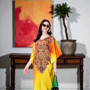 Batik Kaftan | Free Spirit Style Kleid | Festival Fashion Einzigartiges Handgefärbtes Design