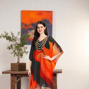 Luxury Beachwear Kaftan | High-End Resort Cover Up | Glamorous Swimwear Overlay | Elegant Vacation Dress