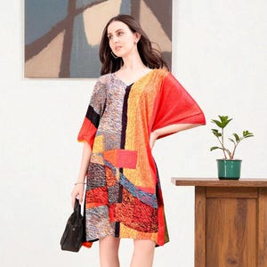 Plus Größe Tie Dye Boho Kaftan Kleid | Leichte Baumwolle Maxi | Festival & Schwangerschafts-Cover Up