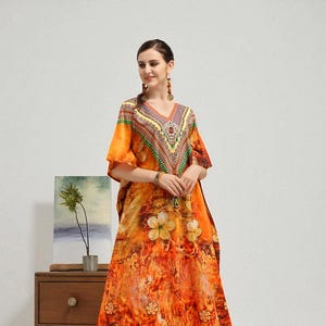 Plus Größe Handmade Baumwolle Kaftan Kleid | Leichtgewicht Maxi | Boho Lounge und Urlaubsgarderobe