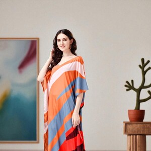 Handgemachtes Seiden-Kaftan-Kleid | Elegantes Flowy Maxi | Plus Size Umstands- und Urlaubsmode