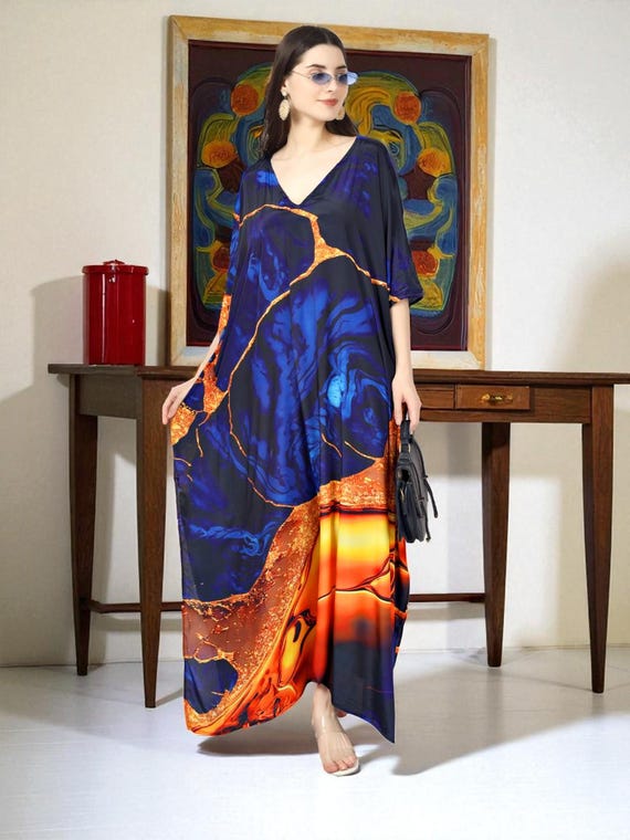 chinese dress ladies Black Kaftan Maxi Dress for Women. Batwing Black Caftan Dresses  Nuichan