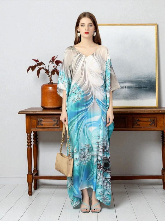 white christmas dresses Paisley Caftan dress for Women