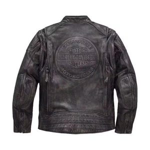 Harley Davidson Dauntless Convertible 2 en 1 Veste en cuir de vache véritable pour homme
