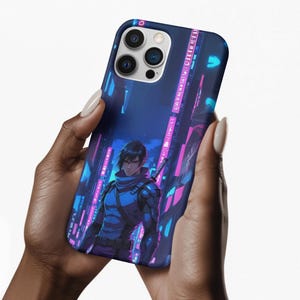 Anime Phone Case Cyberpunk Ninja Phone Case  Futuristic Anime Warrior Style for Men  Cool Otaku Gift