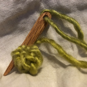 Oak Naalbinding yarn needle hand carved