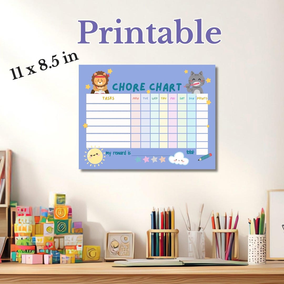 Toddler Routine Chart for Boys CHORE CHART for Toddlers Reward Chart ...