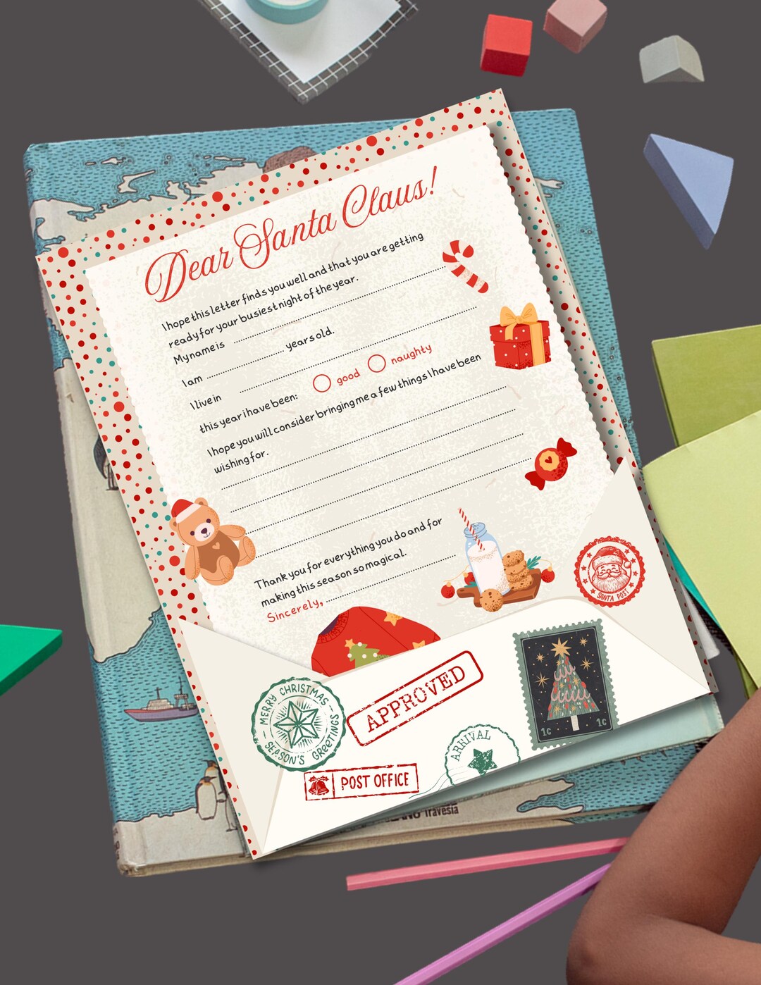 Kids Letter to Santa Christmas Letter Christmas Wish List Dear Santa ...
