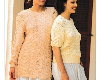 Ladies Womens 90s Slash Neck Bold Lacy Arrowhead Eyelet Lace 4 Ply