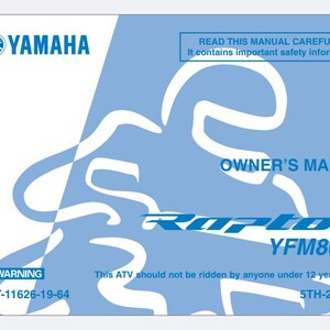 Yamaha Raptor 80 YFM80R YFM80RV ATV Ägarmanual PDF 2005 Användarhandbok LIT-11626-19-64