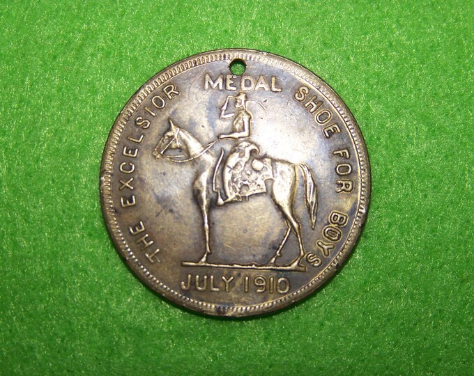 Very Rare 1910 boy Scouts Excelsior Shoe Medal Swastika Good Luck Token
