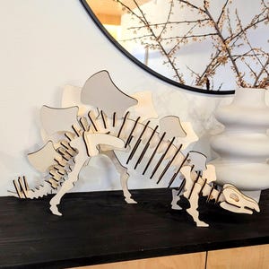 Stegosaurus 3D Holzpuzzle | DIY Modellbausatz für Erwachsene & Jugendliche | Bastelset Dinosaurier