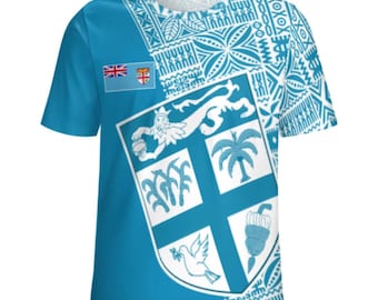 Fijian T-shirt | Blue | Polynesian Tribal Shirt