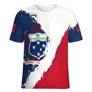 Samoan T-shirt | White Coat of Arms 2 | Polynesian Tribal Shirt