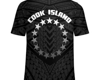 Camiseta de las Islas Cook / Negra / Camisa tribal polinesia