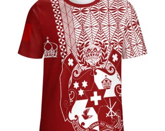 Tongan T-shirt | Red/White | Polynesian Tribal Shirt