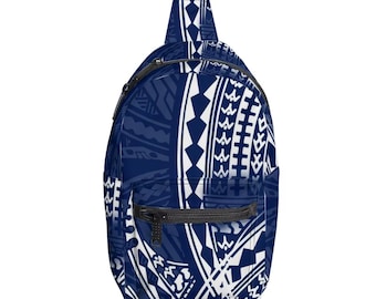 Polynesian Crossbody Bag | BLUE | Waterproof Tribal Bag