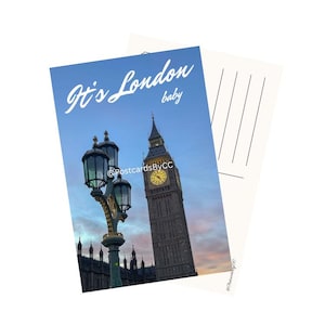 Digital Postcard Big Ben London, UK Travel Art, British Landmark Photo, London Souvenir Wall Print, Digital Print, Instant Download