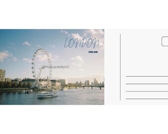 Vintage London Eye Print: England Travel Photography (Digital Download PNG File