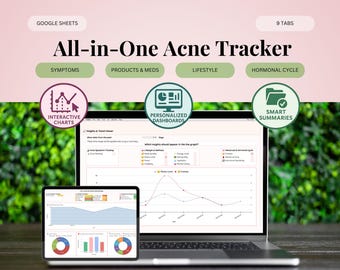 Acne Tracker: Google Sheets Skin & Product Log (Printable)
