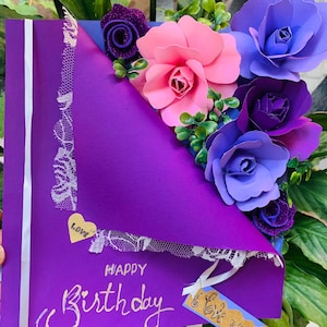 3D Blumen Geburtstagskarte - Handgefertigte Grußkarte, perfekt zum Geburtstag Jeder besondere Anlass