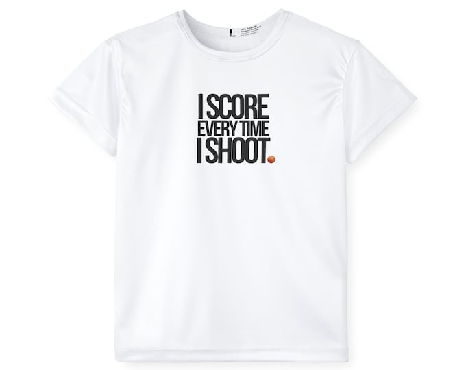 Featured listing image: Kids Sports Jersey - I Score Every Time I Shoot BASKETBALL black letters