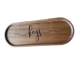 Bandeja de llaves grabada con láser personalizada