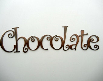 Chocolate, Metal Word Art