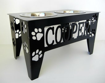 Custom Raised Dog Bowl Stand - Large