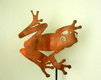 Frog Metal Garden Stake