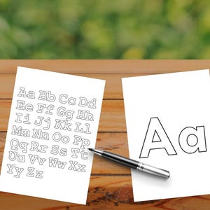 Alphabet mignon à colorier pour les enfants - A à Z éducatif amusant, imprimable en téléchargement numérique