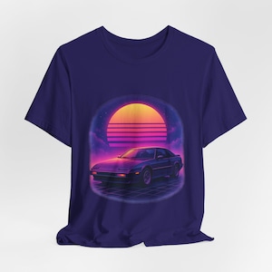 VHS Sunset Drive T-Shirt  80s Retro Synthwave Car Design