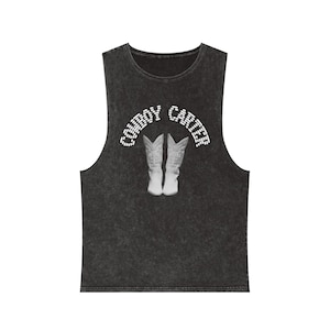 Cowboy Carter Stonewash Tank Top, Unisex Graphic Tee for Country Lovers