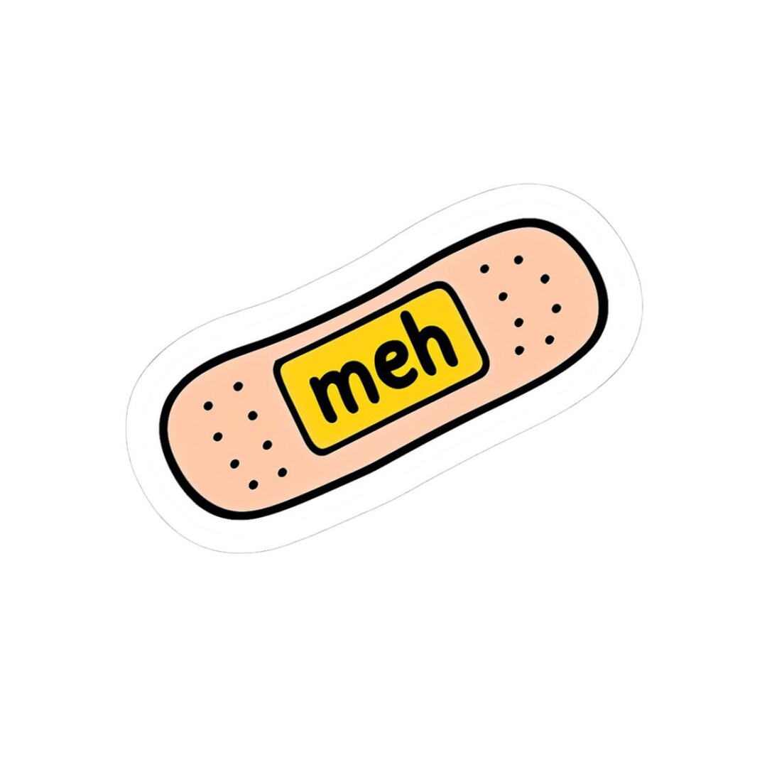 Meh Band-aid Sticker - Etsy