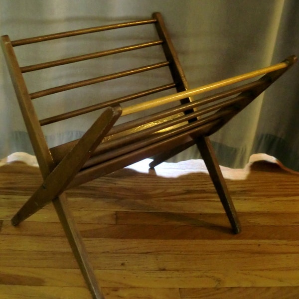 Mid century Modern Danish Magazine Rack.