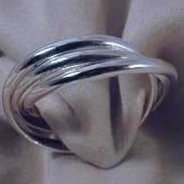 3pc. lite 12g. Solid  Sterling Silver Rolling Ring