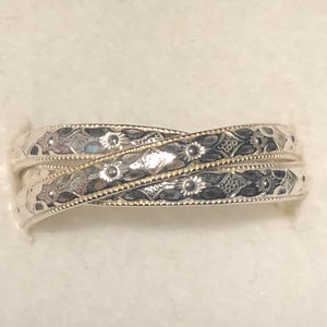 3pc. Rolling Ring Solid Sterling Silver Mid. Rounded Pattern