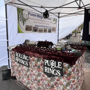 Anillo rompecabezas pesado de 4 piezas en plata de ley imagen 6