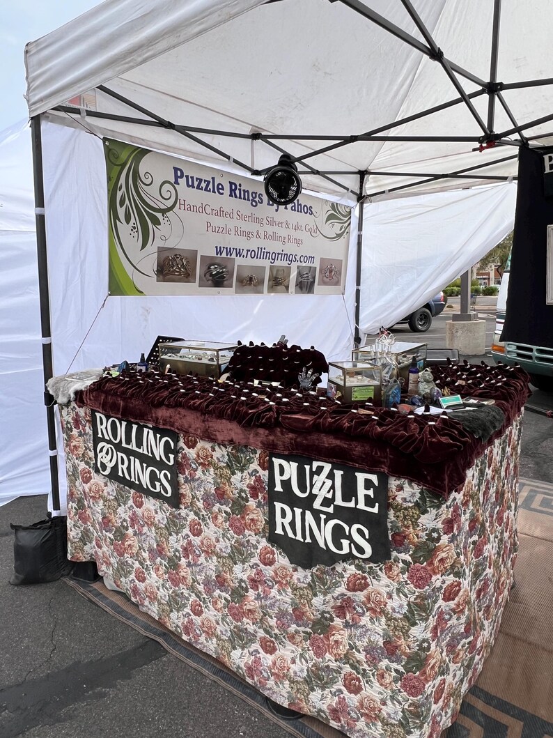 Anillo rompecabezas pesado de 4 piezas en plata de ley imagen 6