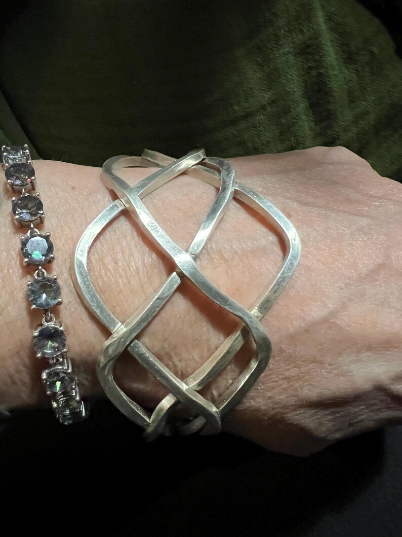 Anillo rompecabezas pesado de 4 piezas en plata de ley imagen 7