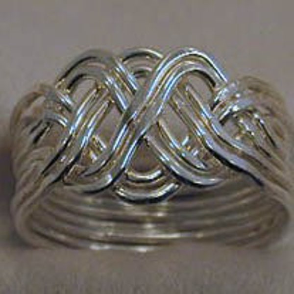 8 Pc. Regular Lite  Puzzle Ring Sterling Silver