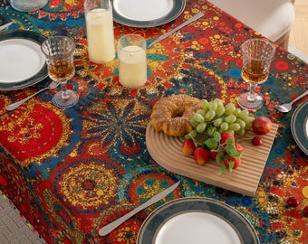 Colorwoven Mandala Tablecloth: American Farmhouse Dining Decor