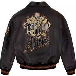 Genuine Leather Avirex Bomber Jacket: Classic American Flight Style