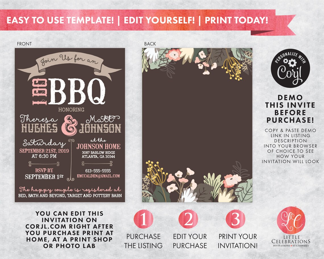 Rustic I Do BBQ Wedding Invitation Wedding Shower Invitation | Etsy