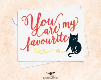 Cute Cat Card for Best Friend - You are my favourite