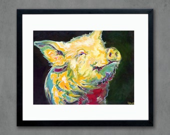 Stewart Pig Art Print from Original Painting - Signed Limited Edition Giclee