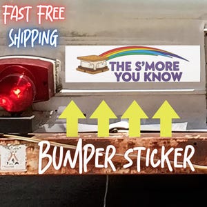 S&#39;more Bumper Sticker, 80s Funny Vintage Rv Camper Sticker, 90s Pun Bumper Sticker, Camping Bumper Sticker, Nostalgic Joke Waterproof Decal