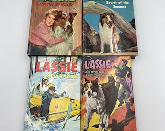 Lot of 4 Lassie Dog Vintage HC Whitman Classics Bristlecone Pine and More